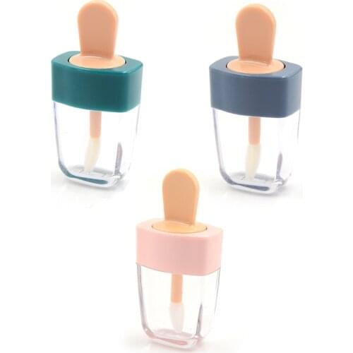1Pcs Empty Lip Gloss Tube DIY Make Up Tool Cosmetic Ice Cream Transparent Lip Balm Refillable Bottle Containers Cream Jars