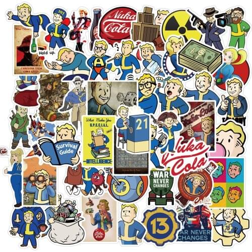 10/50PCS Fallout 4 Game Graffiti Stickers Luggage Notebook Computer DIY Waterproof Guitar Helmet Decoration Cute