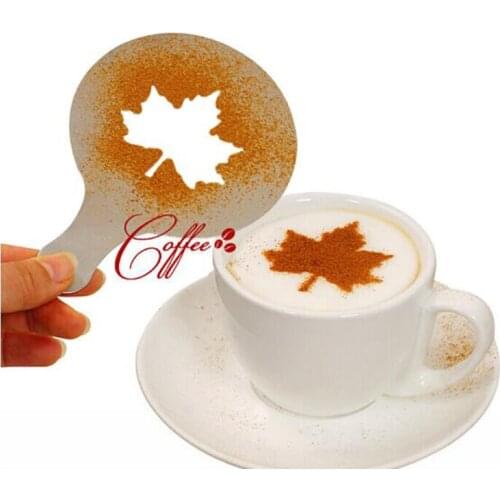 16pcs/set Plastic Coffee Latte Cappuccino Barista Art Stencils / Cake Duster Templates Coffee Tools Accessories