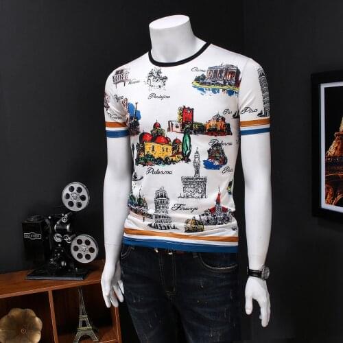 2020 Summer Streetwear Top Tee Round Neck Fashion Creative Print Harajuku Men T-shirt Camisetas Hombre Brand T Shirt