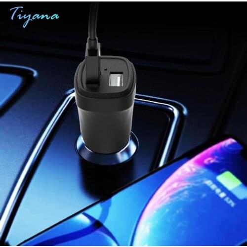 3.5A Dual USB Car Dash Board Universal Phone Fast Charging With LED Display Phone for iPhone Samsung Quick Charge Adapter 4