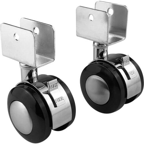 2 PCS Baby Crib Caster Crib wheel Replacement Furniture Casters Mute with Brake Table Rolling Rollers Wheels Caster Alloy 2 inch