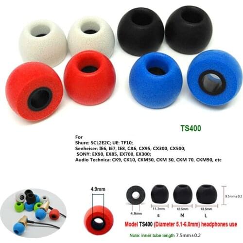 20 pcs ANJIRUI Memory Foam Ear Tips TS-400 4.9mm (L M S) for in-ear headset earphones enhanced bass C set tips foam ear pads