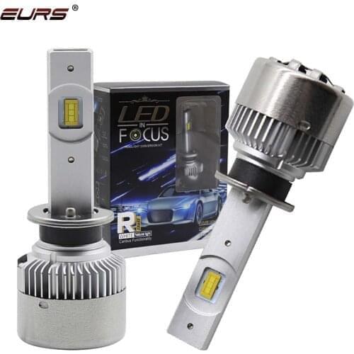 EURS Car Lights H7 7200LM H11 LED Canbus Lamp Car Headlight Bulbs H4 H1 H3 H8 9005 9006 HB3 HB4 9012 Turbo LED Bulbs 12V 24V R3
