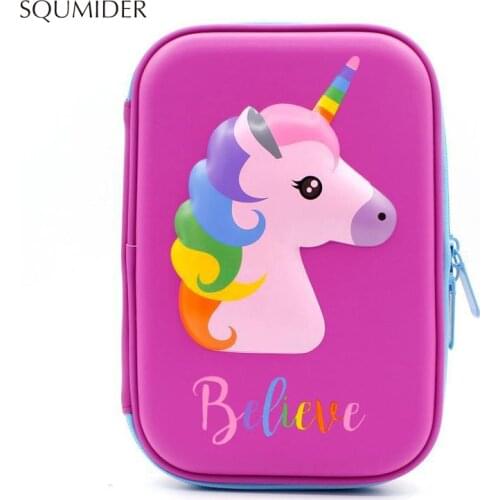 EVA Large Capacity Box Lapices Unicorn School Cartoon stationery bag for Kids large capacity child safety non-toxic high quality