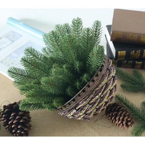 5pieces Artificial Pine Branches Fake Plants Artificial flowers Christmas Tree for christmas ball 6cm home decoration accessori