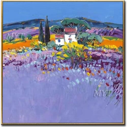 A House Among Flowers And Trees Oil Painting Handpainted Paintings Wall Art Home Decor Picture Modern Oil Painting On Canvas