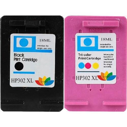 2pk Refilled Ink Cartridge for HP 302XL Replacement for hp302 Deskjet 2130 1110 1115 2134 2135 Envy 4520 2135 3630 NS45 Printer