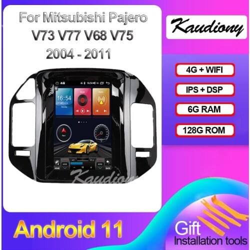 Kaudiony 10.4" Android 10.0 6+128GB For Mitsubishi Pajero V73 V77 V68 V75 Car DVD Player Auto Radio GPS Navigation 4G 2004-2011
