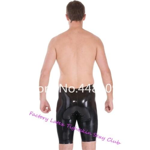 Latex Leggings Cycle Shorts Pants Latex Rubber Underclothes Latex mens Tight Short Leggings no zipper