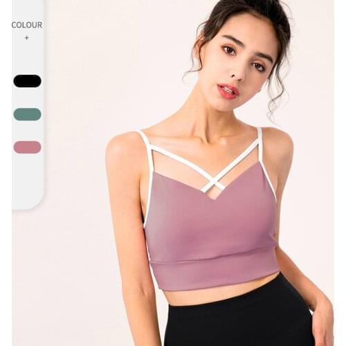 Summer Halter Sports Bra Women Gym Tops Push Up Sexy Crop Tops Nylon Shockproof Underwear Yoga Bra Running Fitness Vest 2XL