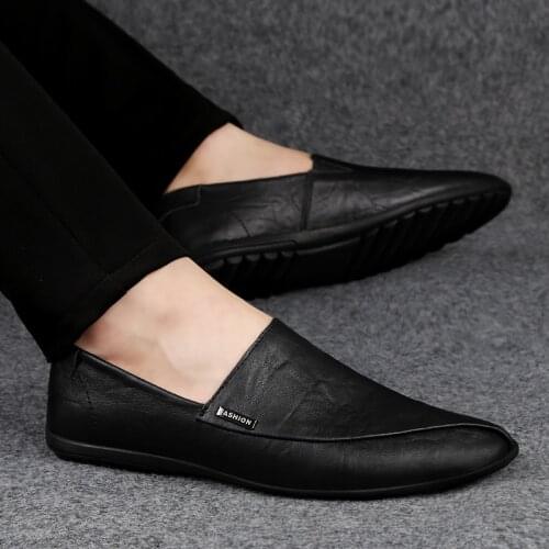 Loafer Shoes Men fashion Genuine Leather Slip-on Moccasins Handmade Male Casual Shoes outdoor Drive Walk Luxury Leisure flats