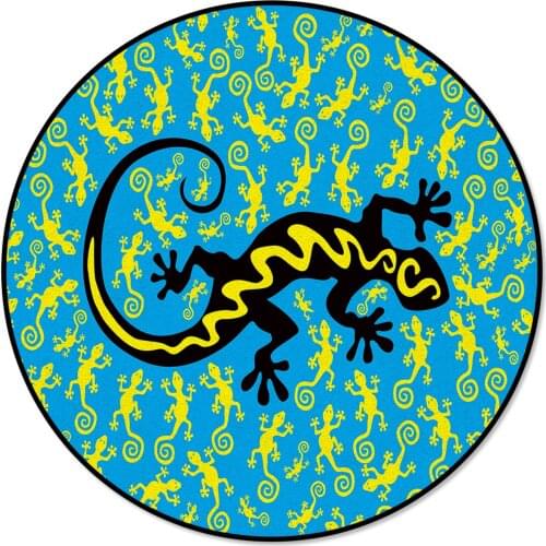 Cartoon Lizard Clip Art Pattern Rugs and Carpets for Home Living Room Round Rug for Children Rooms Non-slip