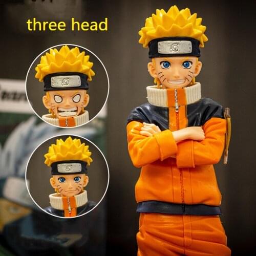 Naruto Face-changing Uzumaki Naruto Uchiha Sasuke Collectible Figurines PVC Model Toy for Anime Lover 25CM