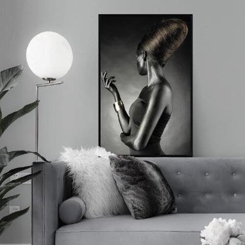 MUTU Black Woman Portrait Wall Art Canvas Print Multi African Girl Canvas Paintings for Office Room Home Wall Decor Drop Ship