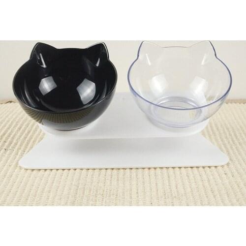 Non-Slip Double Dog and Cat Bowl Feeder with Inclined Cat Water Bowl for Cats Food Bowls for Dogs Feeder Protection Cervical