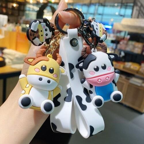 New Cartoon Epoxy Cow Year of the Ox Lucky Gift Cute Calf Doll Creative Keychain Couple Female Pendant