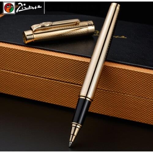 Pimio 933 Luxury Gold Metal Roller Ball Pen with 0.5mm Black Ink Refill Ballpoint Gift Pens for Writing Stationery Free Shipping