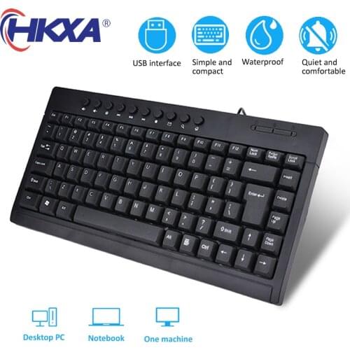 HKXA Mini 95 Key USB Wired Keyboards Multimedia Keyboard Compact Thin Office Keyboard for Desktop PC Laptops Computer Notebook