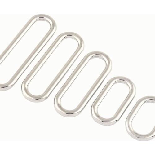 Silver Metal Oval Loop Slide Strap Buckle Purse Ring,Webbing Bag Clasp Leather Craft Handbag Making Hardware,Closed Loop 4pcs