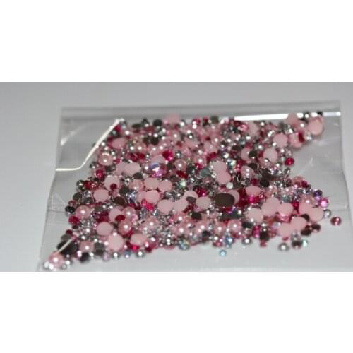 Mixed size Mix color 1000Pieces/bag DIY nails decoration gems Mobile phone DIY accessories