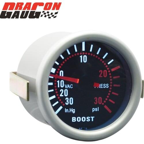 Dragon 52mm Sunglasses White backlight Car Modification Turbine Boost Gauge Turbo -30-30 PSI Vac Press Meter Free shipping