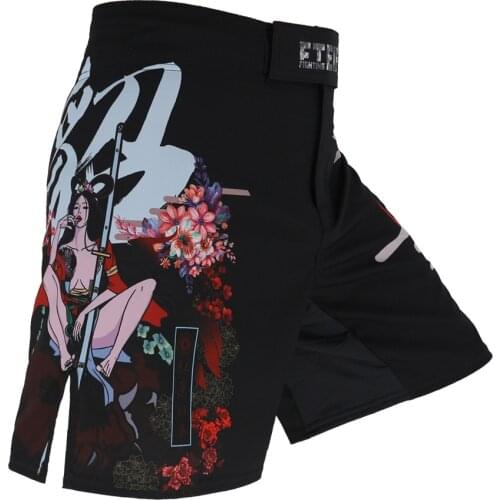 FTEIF Chinese wind beautiful warrior fitness breathable ferocious battle mma shorts Tiger Muay Thai boxing shorts sanda boxing