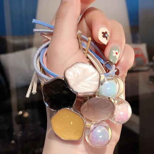 Temperament Hair Ties Color Transparent Jelly Ball Hairband Korean Small Fresh Hair Accessories