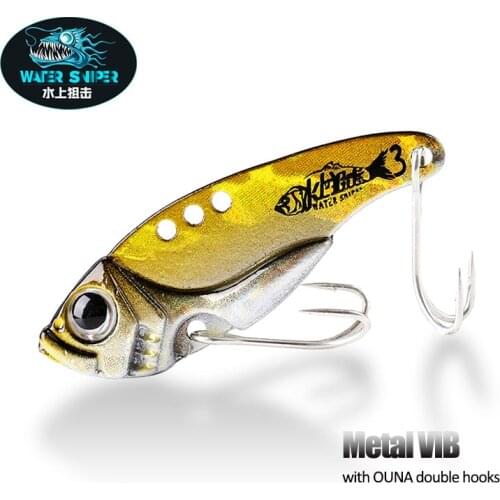 WATER SNIPER Metal VIB Fishing Lure 3g Vibrating Blade Lure Wobbler Sinking Hard Bait With ONA Sharp Double Hooks