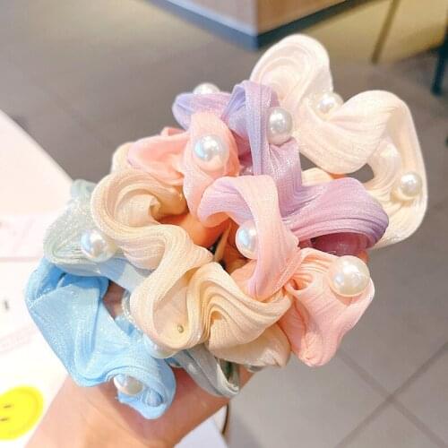Miss FoUrSy New Pure Color Pearls Headband Korean Fashion Hair Rope Circle Ring with Pearls for Women Hair Accessories