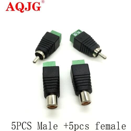 10pcs/lot CCTV Phono RCA Male Plug TO AV Terminal Connector Video AV Speaker Wire cable to Audio Male RCA Connector Adapter