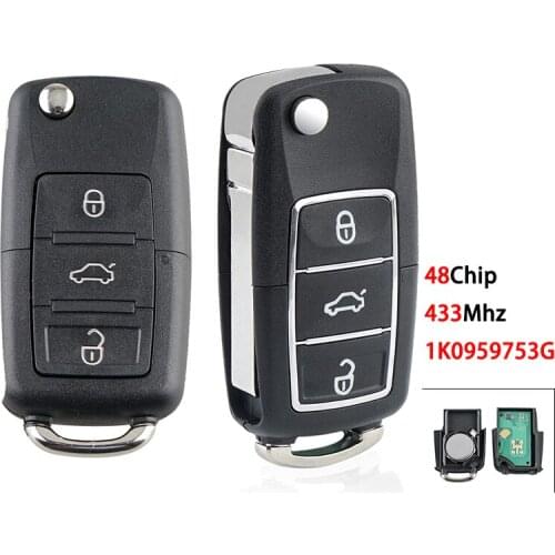 20Pcs New for V/W Key 1K0959753G Smart Car Key for V/W/CADDY/EOS/GOLF/JETTA/SIROCCO/TIGUAN/TOURAN 48Chip Remote Key @23