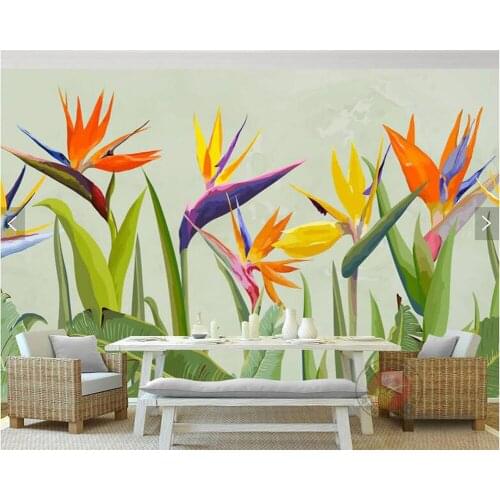 Custom 3d wallpaper mural flowers, tropical plants palm leaves murals for living room bedroom sofa background wallpaper