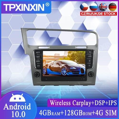 4+128G Android 10.0 For VW Golf 7 2013 Car Multimedia Player GPS Navigation Head Unit Auto Radio Stereo Tape Recorder Carplay