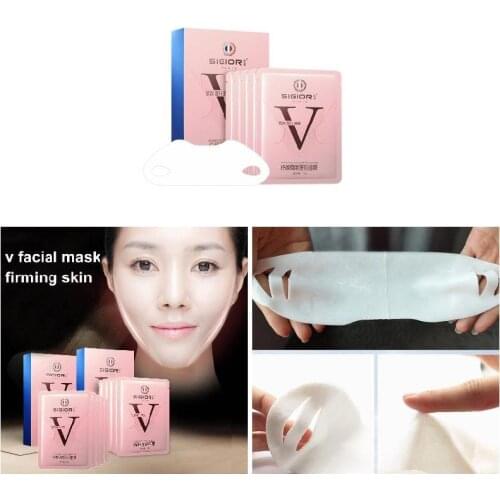 5 Pcs V-Shaped Slimming Chin Face Mask Moisturizing Face Lifting Firming Mask can CSV