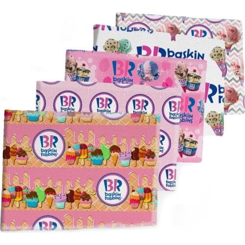 50*145CM Fabric Cool Ice Cream Printed Polyester Cotton Twill Fabric Patchwor Printed