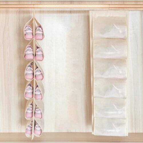 6 Layers Foldable Shoe Storage Bag Outdoor Travel Home Shoe Hanger Bag Large-capacity Wardrobe Storage Organization