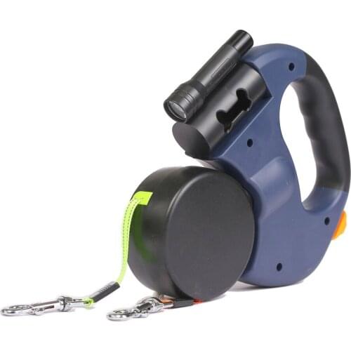 Auto Adjustable Dual Dogs Pet Traction Ropes Dog Cat Pet Leash Rope Retractable Dual Pets Strap Leash Auto Flexible Pet Dog Rope