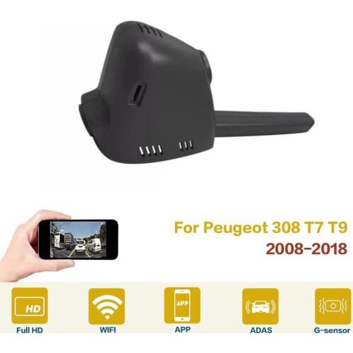 Car DVR Wifi Video Recorder Dash Cam Camera High Quality Night Vision Full Hd For Peugeot 308 T7 T9 2008-2018