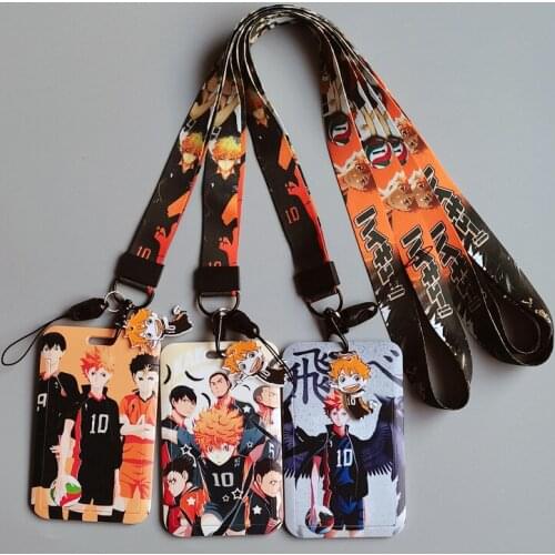 Flyingbee X2281 Cool Anime Volleyball Boy Lanyard Card ID Holder Car KeyChain Phone Badge Kids Gifts Key Ring Holder Jewelry