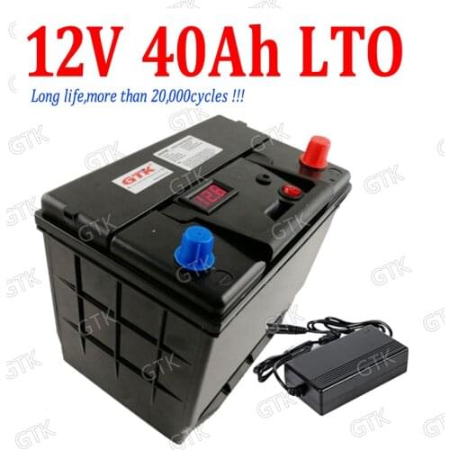 GTK 12v 40ah LTO battery pack Lithium titanate battery BMS 5S for solar storage boat inverter caravan lamp golf + 10A Charger