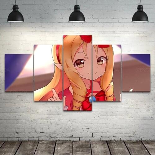 Prints Painting Wall Artwork Modular Canvas Poster 5 Panel Picture Eromanga Sensei Home Decoration For Anime Bedside Background