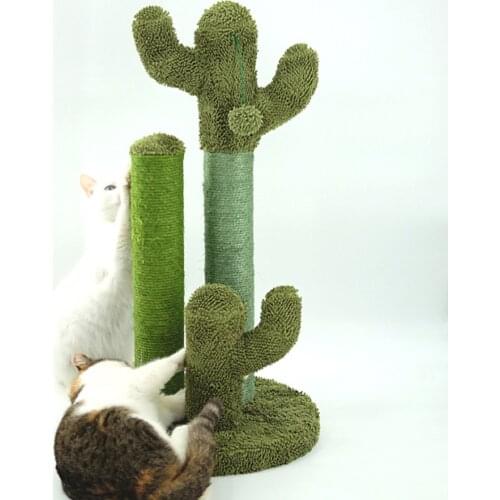 Cactus Cat Scratching Post, Kittens Large Medium Cats Scratcher with Dangling Ball to Save Your Furniture, Cat Scratch Pillar