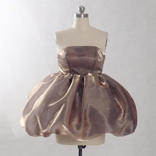 RSE859 Brown Organza Puffy Tutu Mini Cocktail Dresses