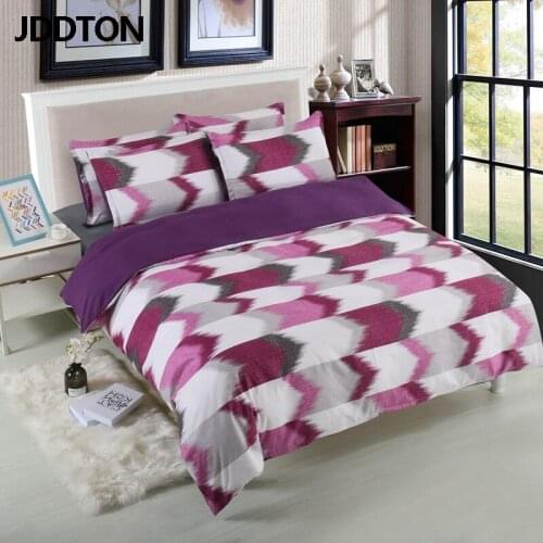 JDDTON New 2/3 pcs Bedding Set Classic Plaid Pattern Simple Lovely Style 3 Colors Quilt Cover and Pillowcase No Sheets BE130