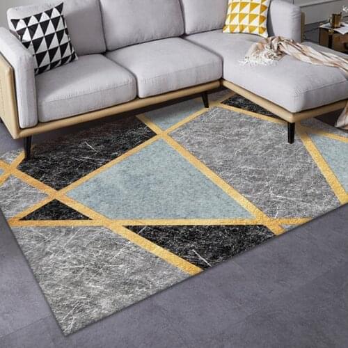 Nordic Geometric Printed Carpet for Bedroom Living Room Decoration Big Carpets Bathroom Anti-slip Rug Parlor Washable Large Rugs