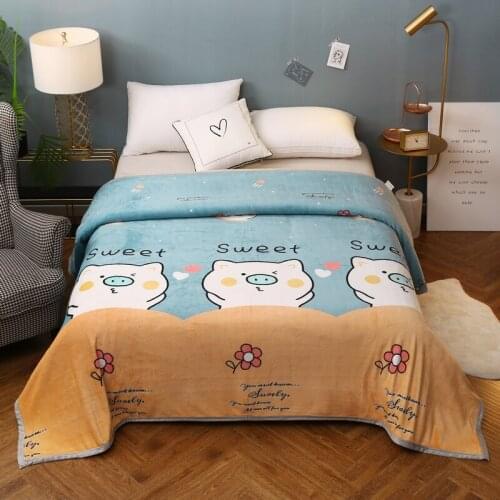 Cute Cartoon Animals Blanket Flannel Coral Fleece Bedclothes Comfortable Warm Quilts 200x230 No Pillowcase Soft Blankets