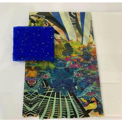 Fashion High Quality 100% Cotton African Lace Fabric 5+2 Yards /Set Printed Fabric For Womens Dresses Textile Material! LXF7812