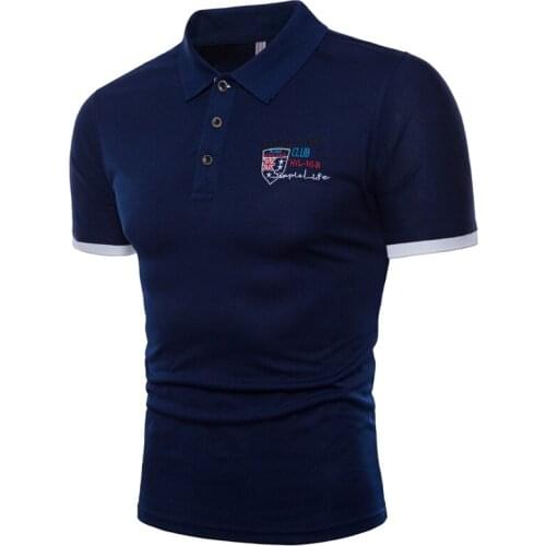 Men Short Sleeve POLO Shirt New Summer Lapel Casual Large Size Embroidered Youth XS S M L XL T022