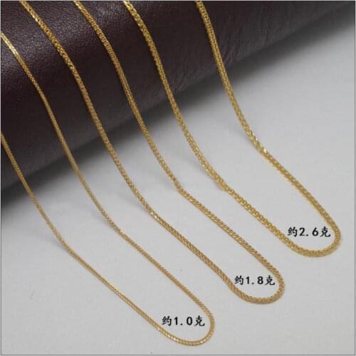 New Au750 18K Yellow Gold Necklace Wheat Chain Link 1.8g 45cm